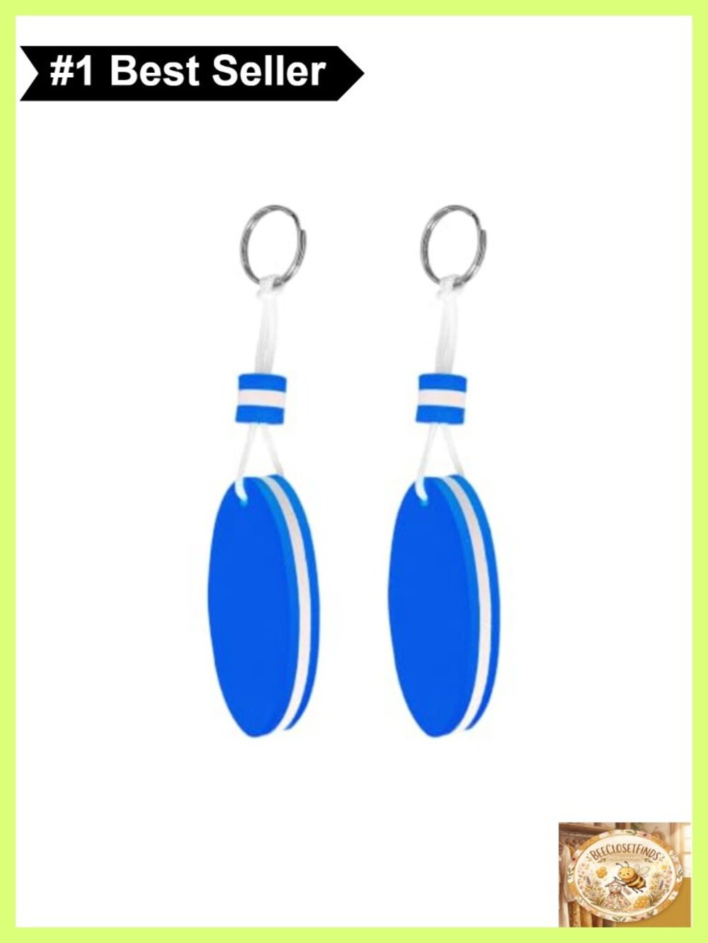 Floating Boat Keychain Foam Buoyancy Nylon Keyring Set of 2